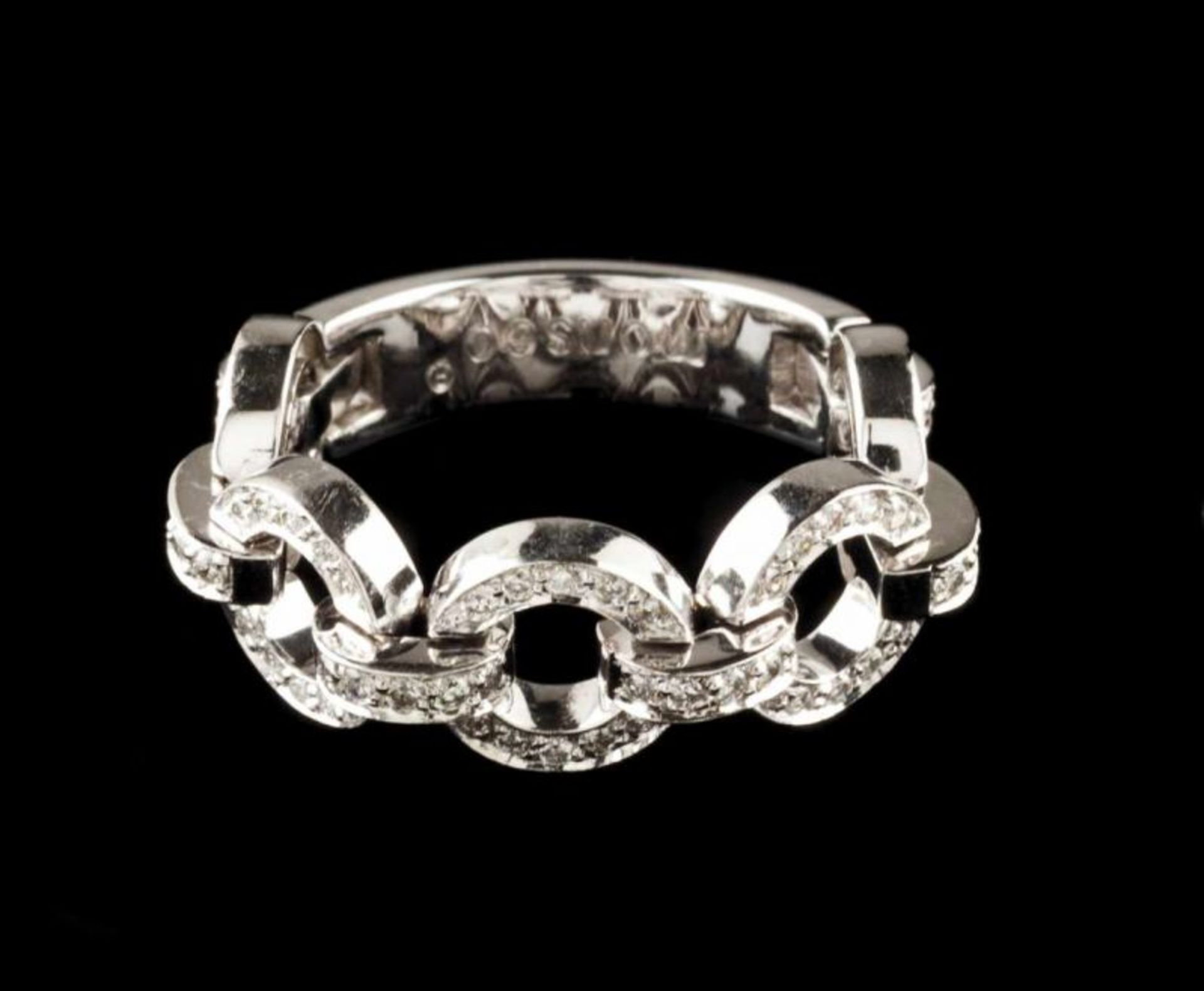 An articulated ring, MONSEO 19kt white gold set with 80 brilliant cut diamonds (ca. 0,80ct)