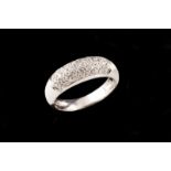 A ring White gold paved with small brilliant cut diamonds Portuguese assy mark (after 1985) and