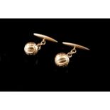 A pair of cufflinks Gold Designed as pair of soccer balls Portuguese assay mark (1938-1984) and