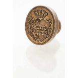 A rare wax seal Bronze Oval bearing the Borbón-Braganza coat-of-arms used at the time of the