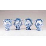 A set of four amphoras Italian faience Mazzotti, Albissola Blue decoration depicting mythological