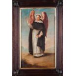 European school of the 17th century Saint Thomas Aquinas Oil on panel (restorations) 42x24,5 cm