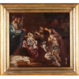 Portuguese school of the late 18th, early 19th century Nativity of Our Lady Oil on canvas 46x45,5 cm