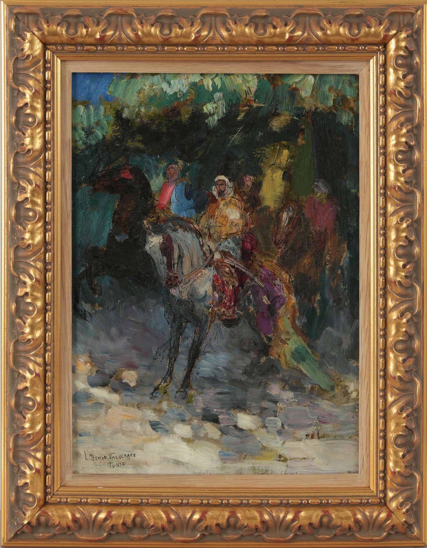 Louis Denis-Valvérane (1870-1943) - Cavaliers, Tunis - Huile sur panneau - [...] - Bild 6 aus 8