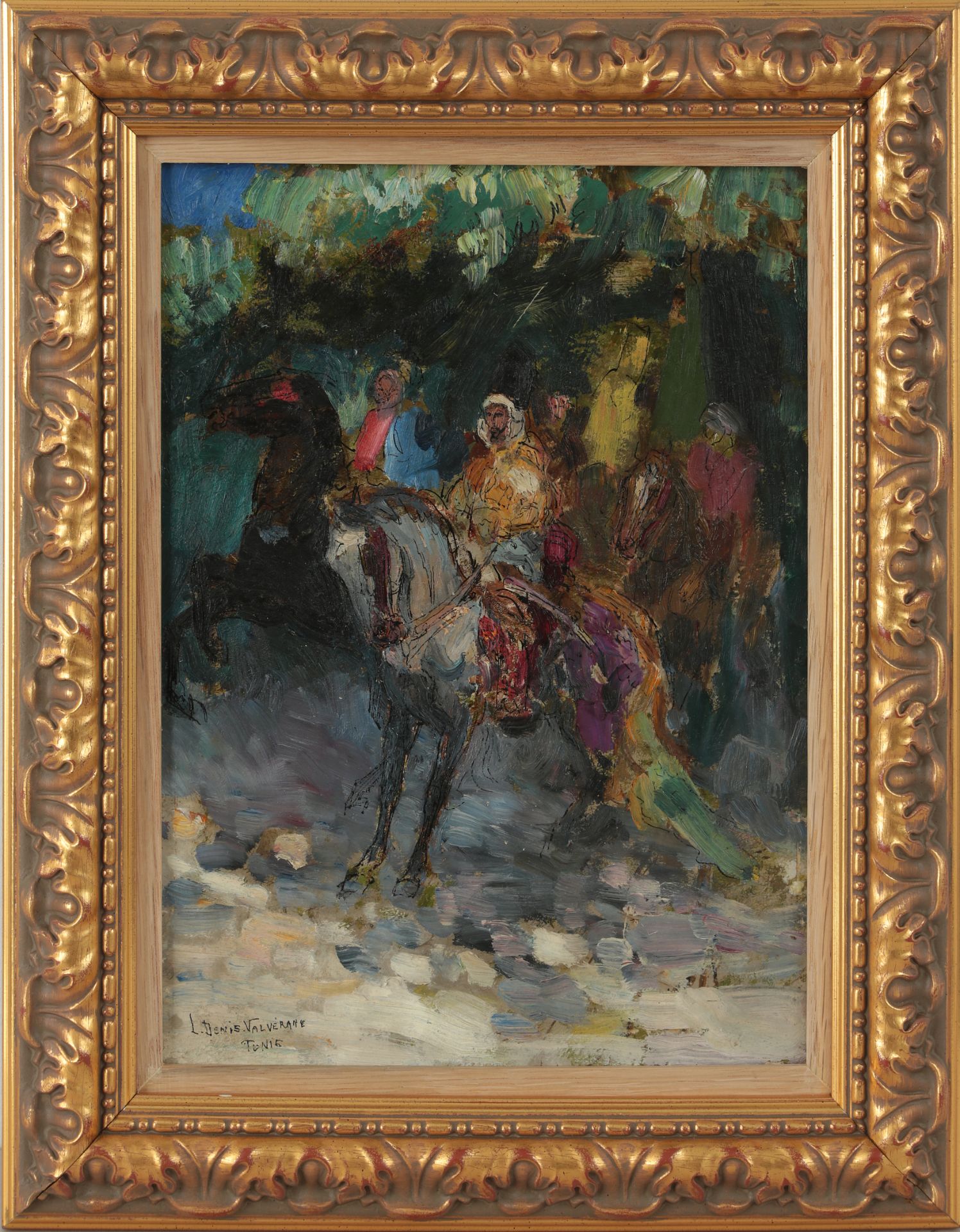 Louis Denis-Valvérane (1870-1943) - Cavaliers, Tunis - Huile sur panneau - [...] - Bild 2 aus 8