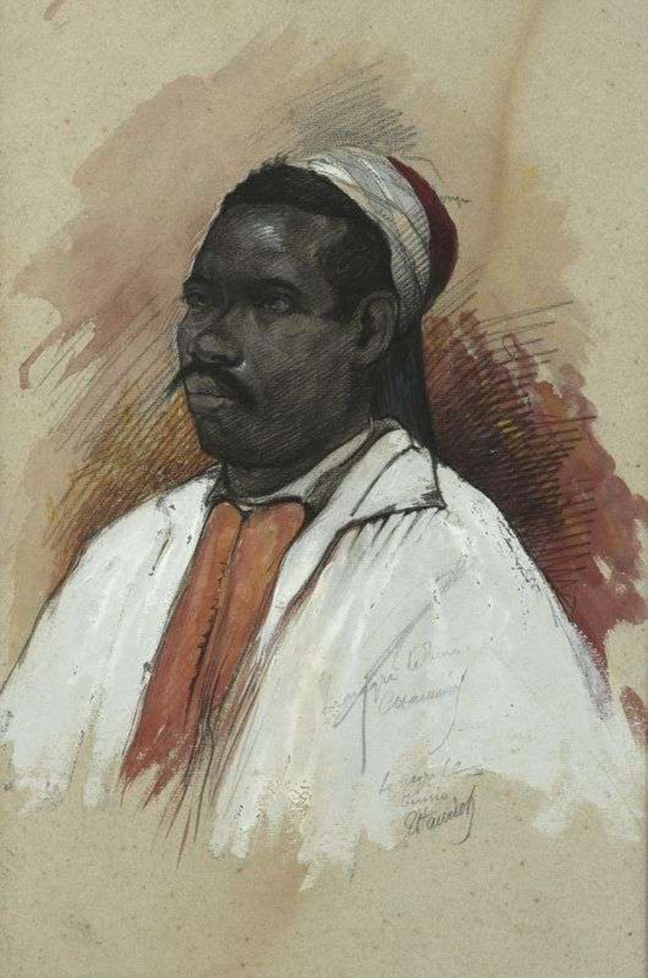 E. Hanriot - «Le nègre de Tunis» - Technique mixte sur papier - signé et [...] - Bild 7 aus 7