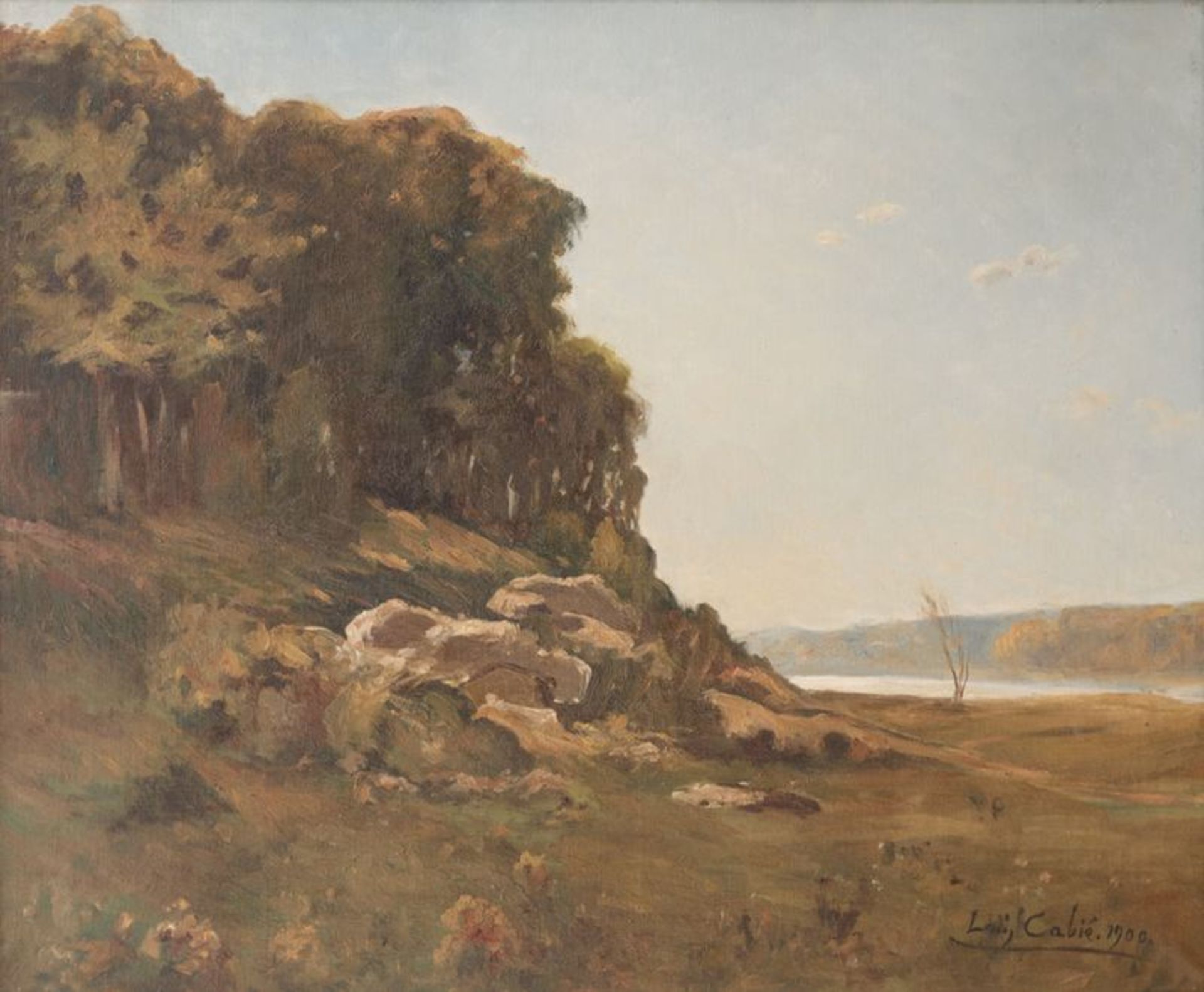 Louis Cabié (1854-1939) - Paysage aux rochers - Huile sur toile - signée et [...] - Bild 3 aus 3