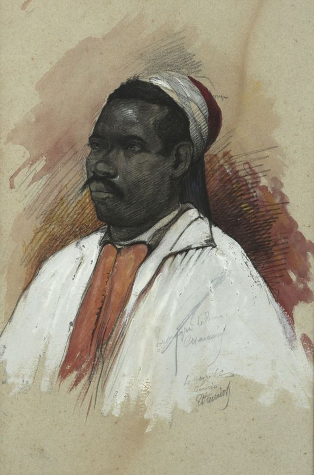 E. Hanriot - «Le nègre de Tunis» - Technique mixte sur papier - signé et [...] - Bild 5 aus 7