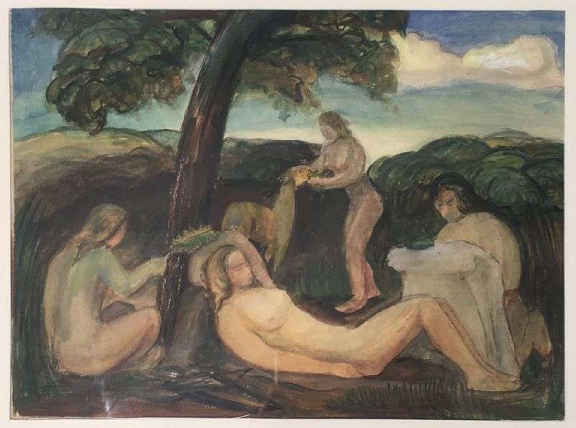 Zladislaw Cyankiewicz - dit Cyan (1912-1981) - Le repos des femmes - Gouache sur [...] - Bild 9 aus 9