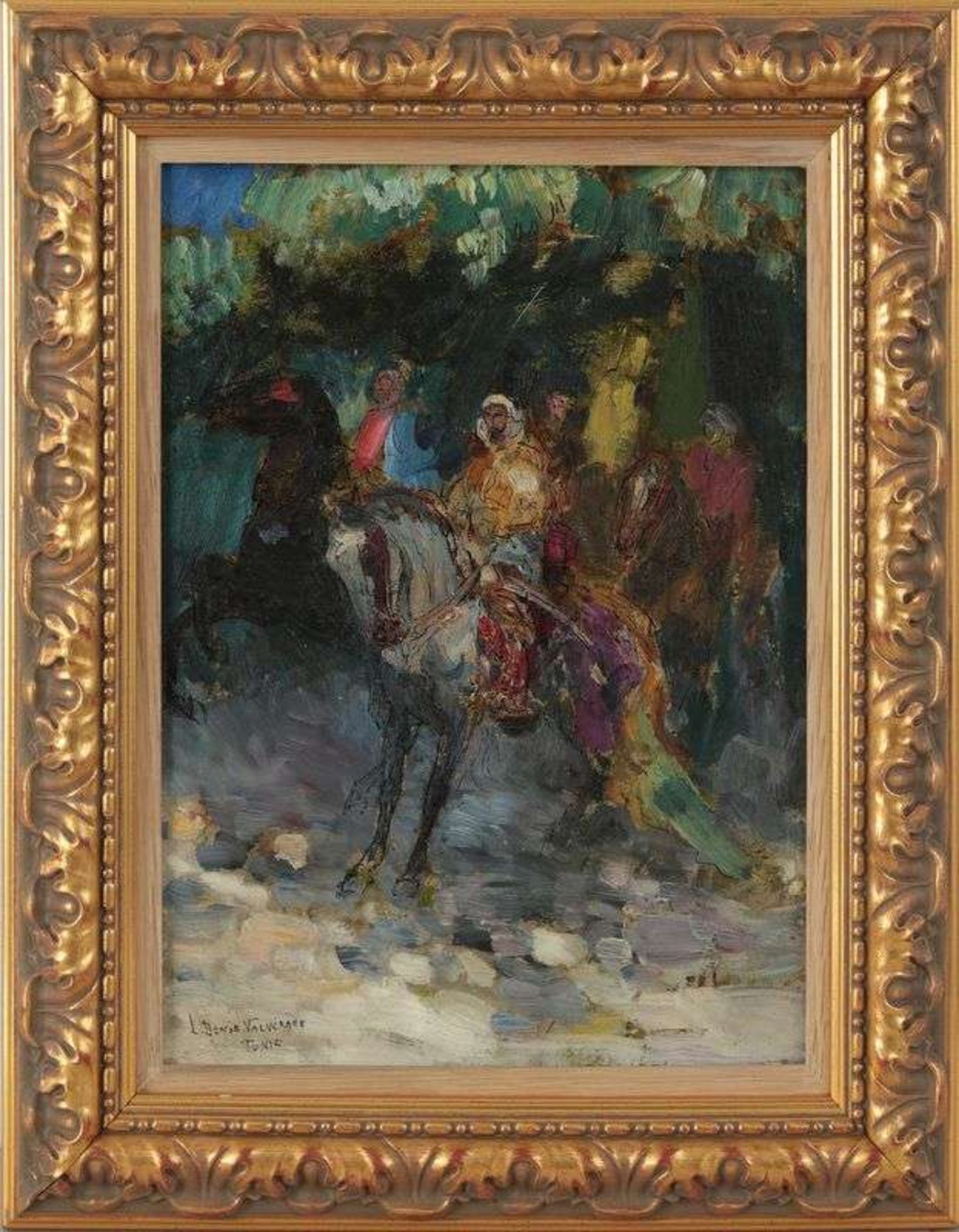 Louis Denis-Valvérane (1870-1943) - Cavaliers, Tunis - Huile sur panneau - [...] - Bild 8 aus 8