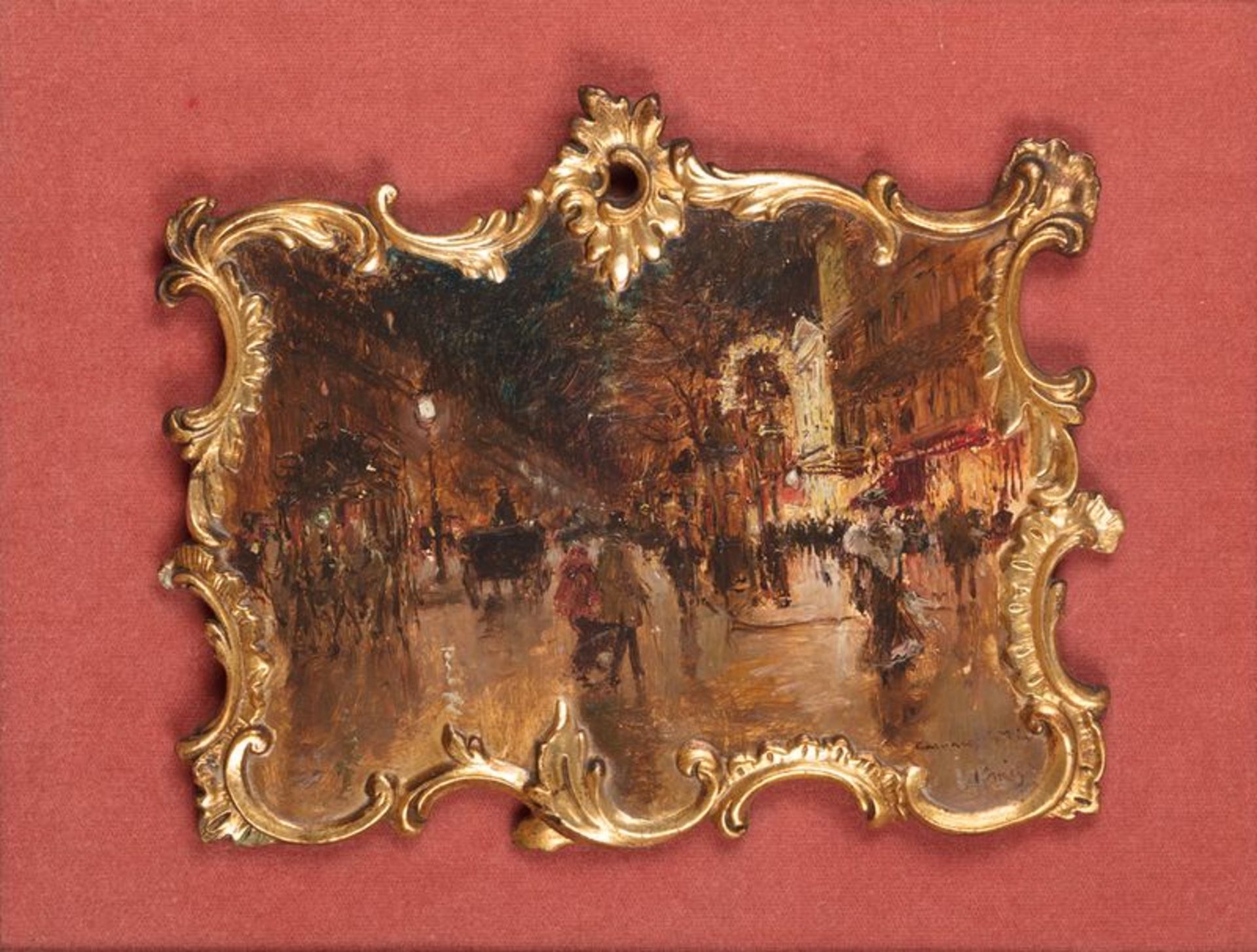 Georges Stein (1870-1955) - Les grands Boulevards la nuit - Huile sur plaque de [...]