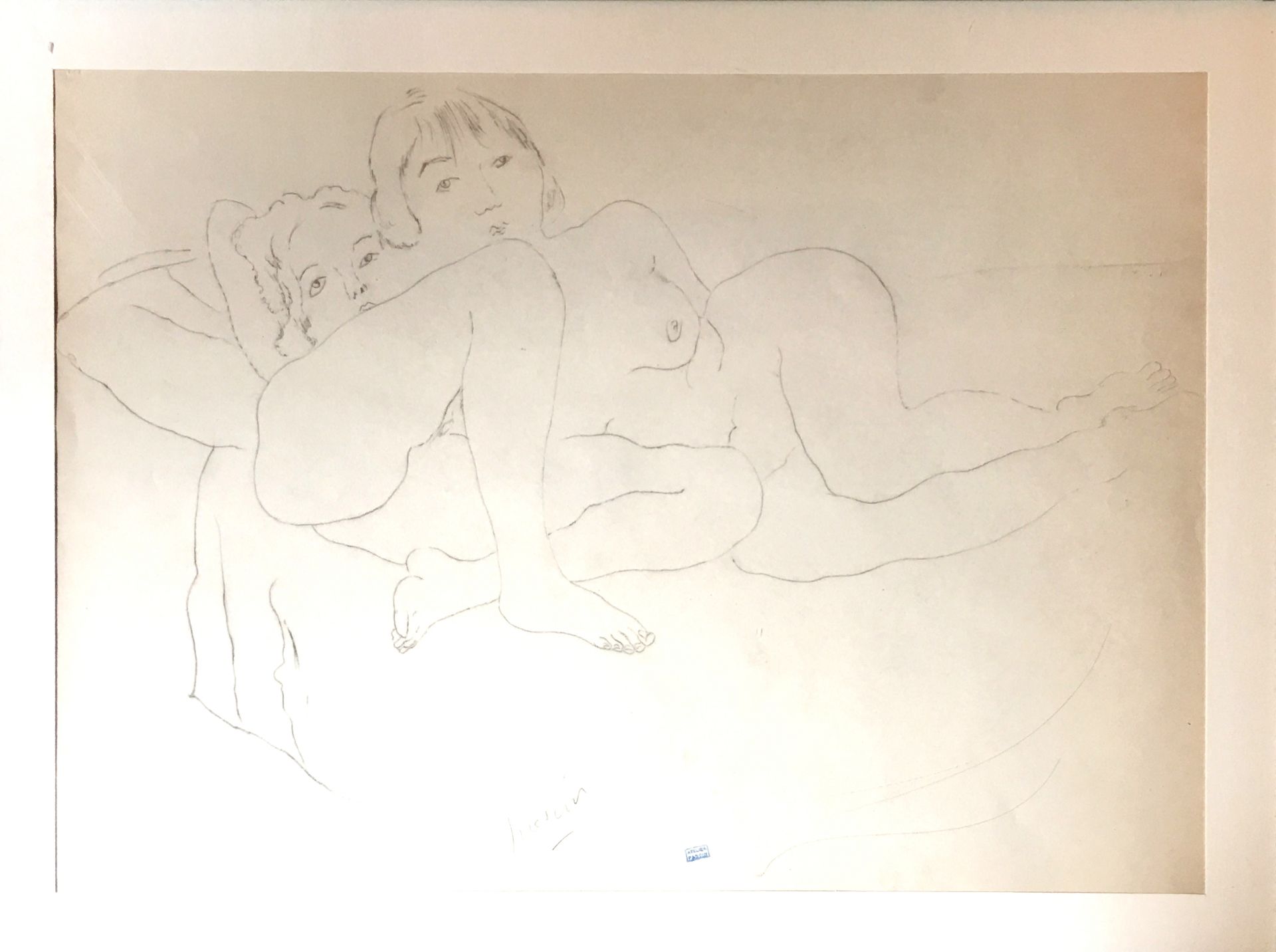 Jules Pascin (1885-1930) - Les deux amies - Dessin au crayon sur papier - Signé [...] - Bild 3 aus 5