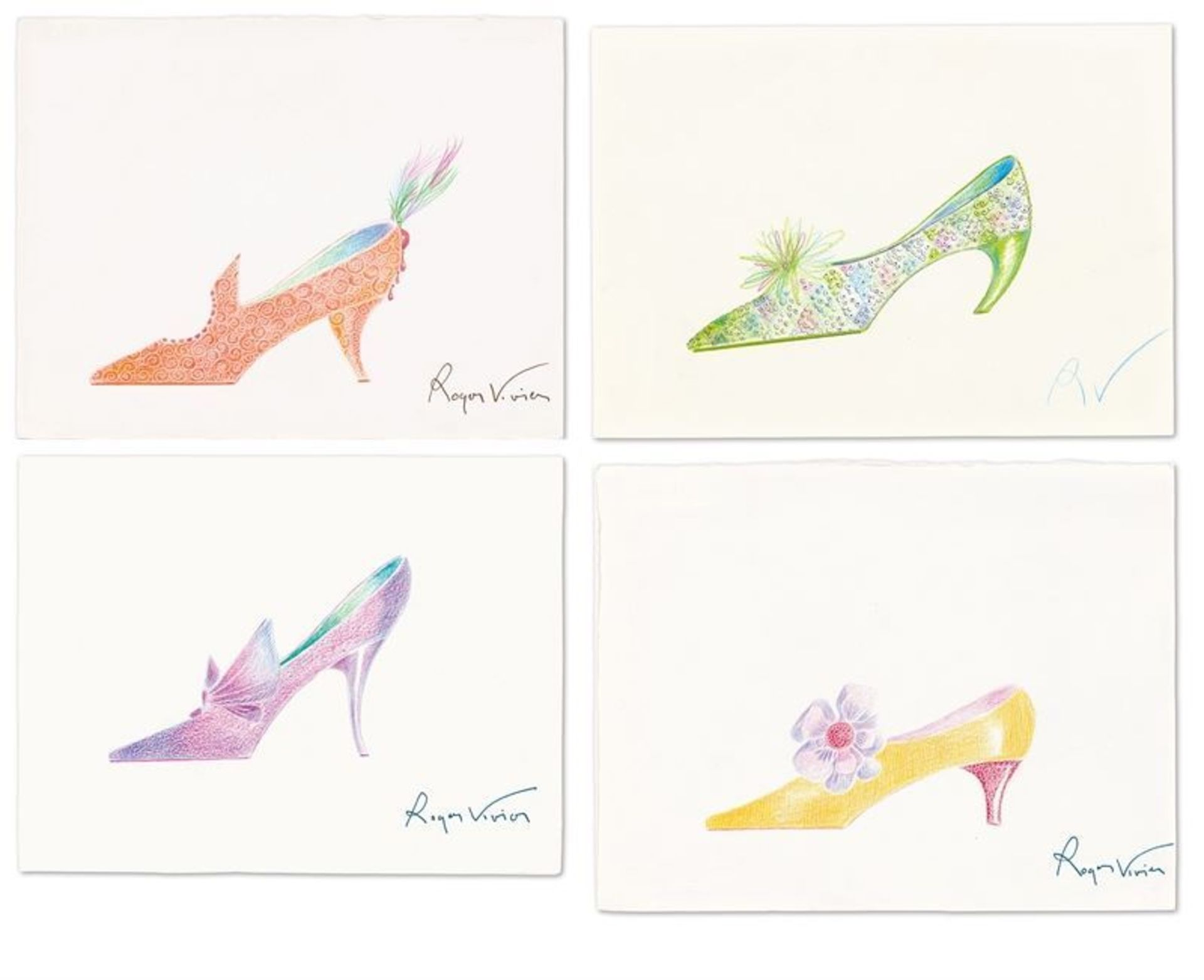 Christian Dior (Granville (Normandie) 1905 – 1957 Montecatini Terme (Toskana)) Vier Entwürfe für - Bild 2 aus 2