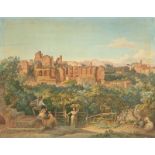 Heinrich Gärtner (Neustrelitz 1828 – 1909 Dresden) Römische Landschaft mit Ruinen und Früchteleser