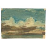 Bernhard Fries (Heidelberg 1820 – 1879 München) Wolkenstudie. Öl auf Papier. 14,2 × 21,1 cm (