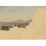 Ernst Fries (Heidelberg 1801 – 1833 Karlsruhe) „Blick von Olevano auf den Monte Artemisio (