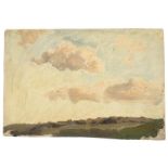 Bernhard Fries (Heidelberg 1820 – 1879 München) Wolkenstudie. Öl auf Karton. 14,5 × 21,2 cm (