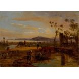 Anton Sminck van Pitloo (Arnhem 1790 – 1837 Neapel) Landleute und Tiere in einer Landschaft bei