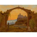 Wilhelm Brücke (Stralsund 1800 – 1874 Berlin) Pasticcio aus Italien / Blick vom Monte Pincio auf