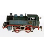 Märklin B-Tenderlok T 66/12910, S 0, elektr., blau/schwarz, mit 2 el. bel. Stirnlampen, loses