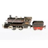 Märklin B-Dampflok, S 0, spiritusbetrieben, HL, mit Tender, Brenner und 2 imit. Stirnlampen, alters-