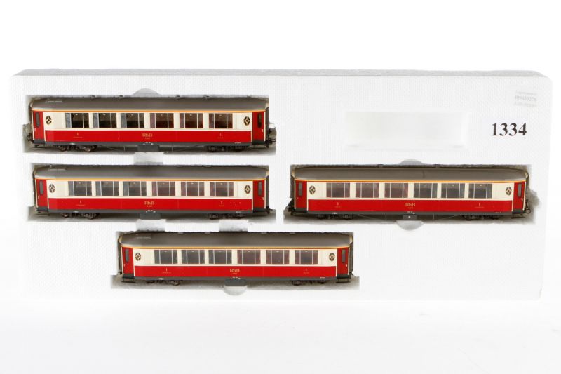Bemo Salonwagen-Set 3272/S, S H0m, 4-teilig, creme/rot, mit 9mm Radsätzen, OK, Z 1-2 19.50 % buyer's