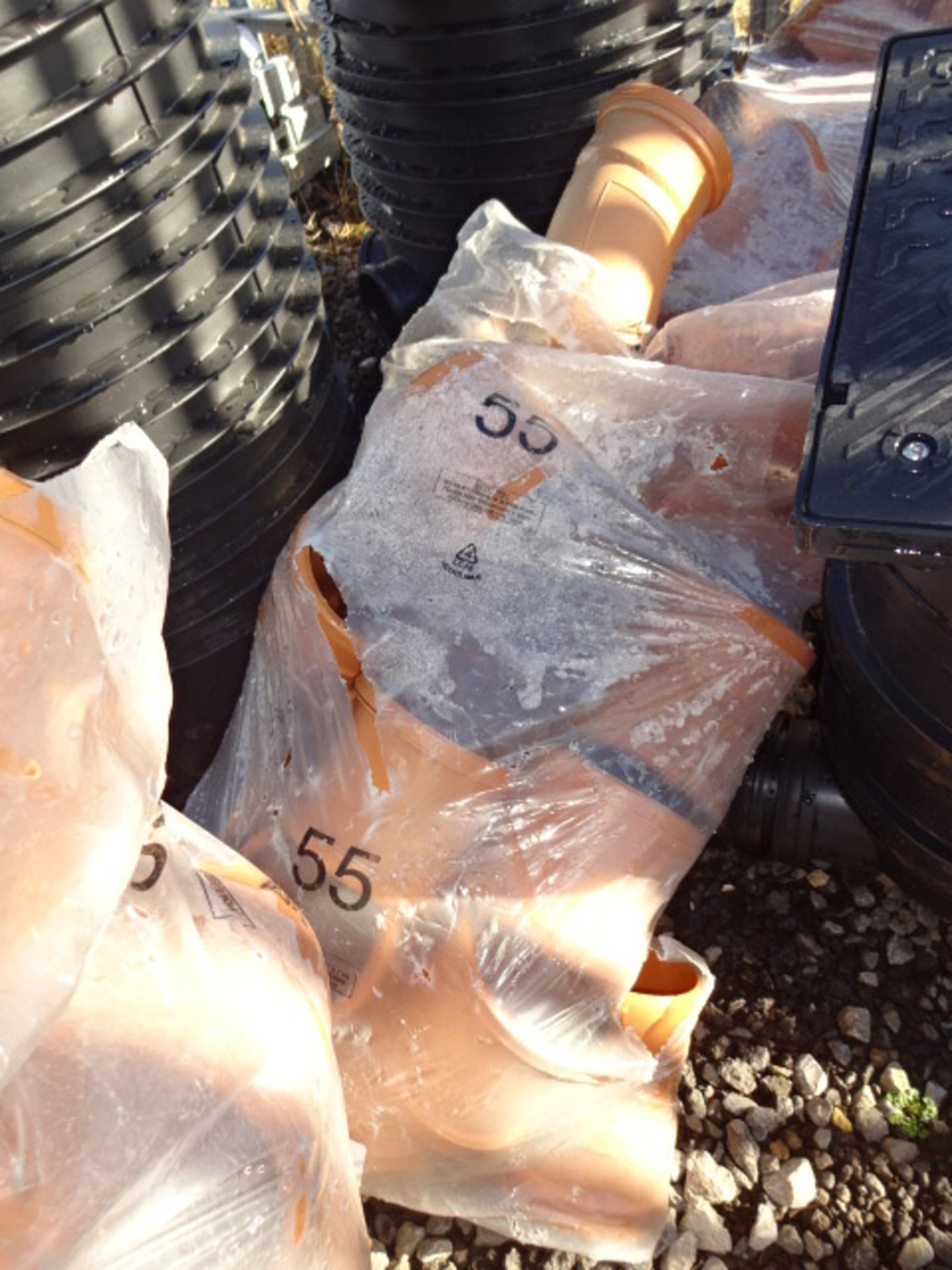 Bag of mixed drainage fittings