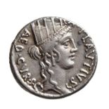 REPUBBLICA ROMA. GENS PLAUTIA (55 A.C.). DENARIO.