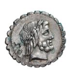 REPUBBLICA ROMA- GENS ANTONIA (83-82 A.C.). DENARIO SERRATUS.