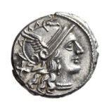 REPUBBLICA ROMA. GENS MAIANA (153 A.C.). DENARIO.