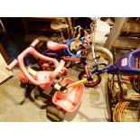 Three childrens bikes