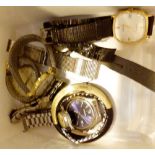 Box of mixed wrist and pocket watches