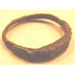 Tudor decorated bronze posy ring