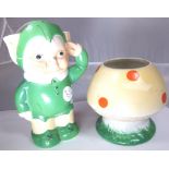 Mabel Lucie Attwell figurine milk jug A/F and a matching sugar bowl