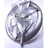 Sterling silver vintage 1977 floral pendant with jubilee hallmarks on sterling silver belcher chain