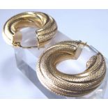 9ct gold chunky hoop earrings, RRP £350 CONDITION REPORT: Good condition, D: 26 mm,