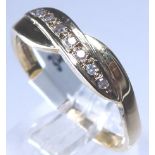 9ct gold seven stone diamond ring,