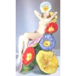 Carltonware girl figurine, Hollyhocks H: