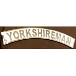 Cast iron Yorkshireman railway sign L: 4