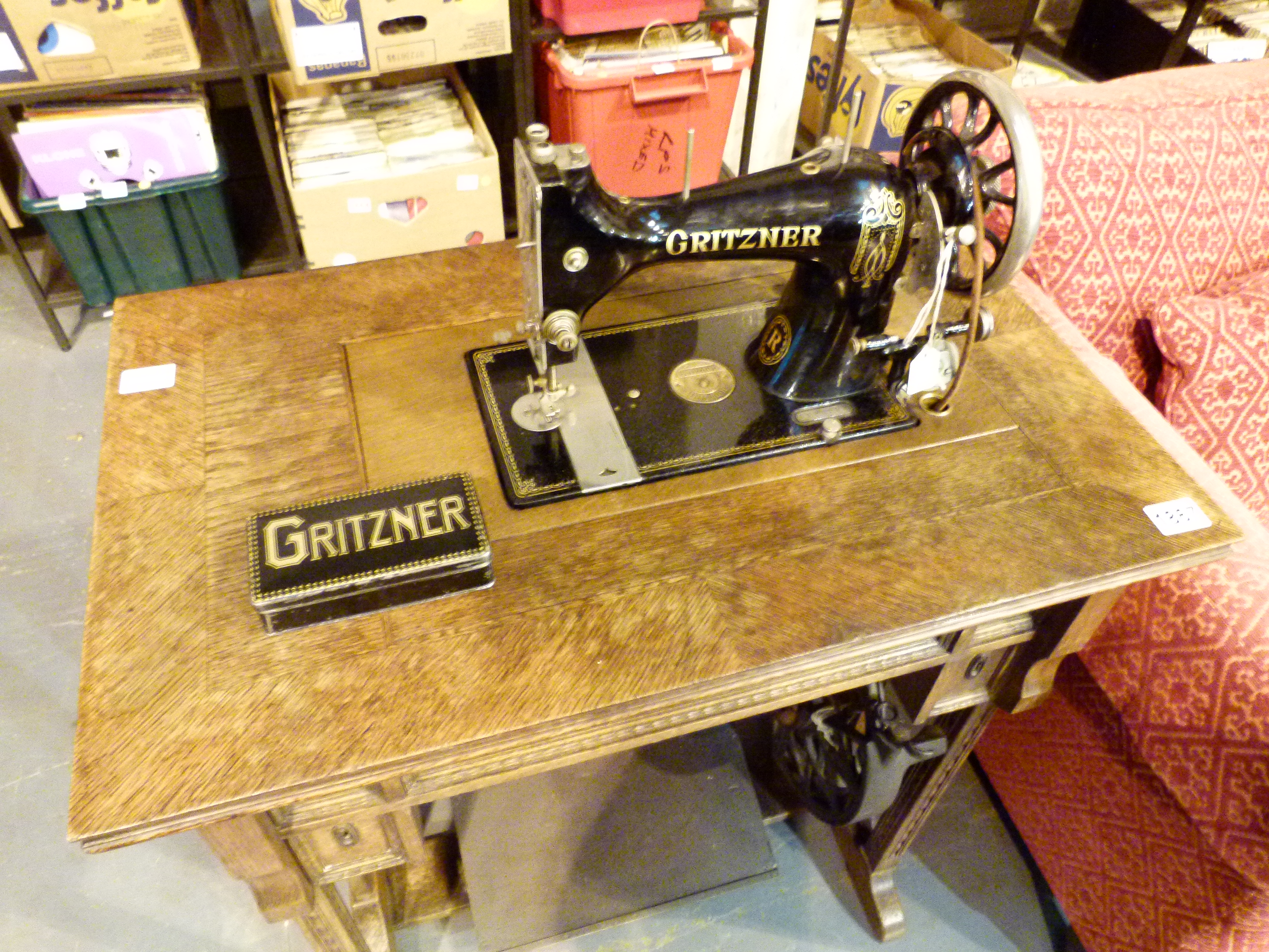 Gritzner treadle sewing machine and a Gr - Image 2 of 5