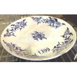 Chinese blue and white plate with flora