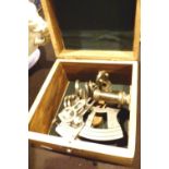 Boxed brass sextant