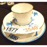 Royal Worcester three piece blue and whi