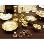 Quantity of silver plated ware and a pai