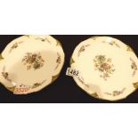 Royal Worcester pair of large floral pla