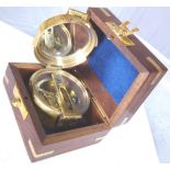 Boxed brass compass by Stanley London