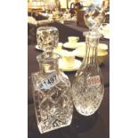 Two crystal decanters