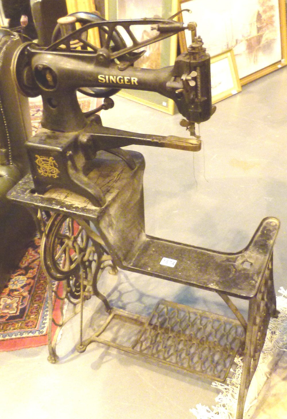 Antique saddle makers treadle powered Si