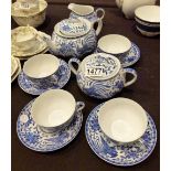 Japanese Noritake tea set in blue and wh