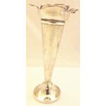 Hallmarked silver bud vase with weighted
